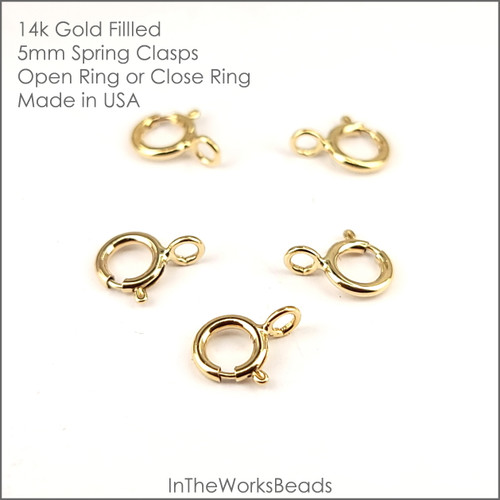 14k Gold Filled Spring Clasps 5mm, 10pc