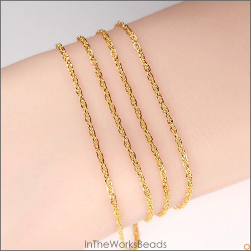 14k Gold Filled Rope Chain 1.4mm. - InTheWorksBeads