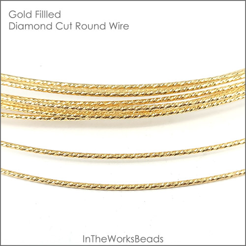 14k Gold Filled Diamond Cut Round Wire Half Oz