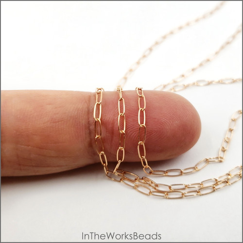 14k Rose Gold Filled Paper Clip Chain 1.8mm x 4.8mm