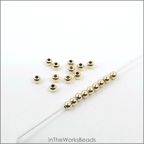 14K Gold Filled Round Bead 3mm 50 Pieces InTheWorksBeads