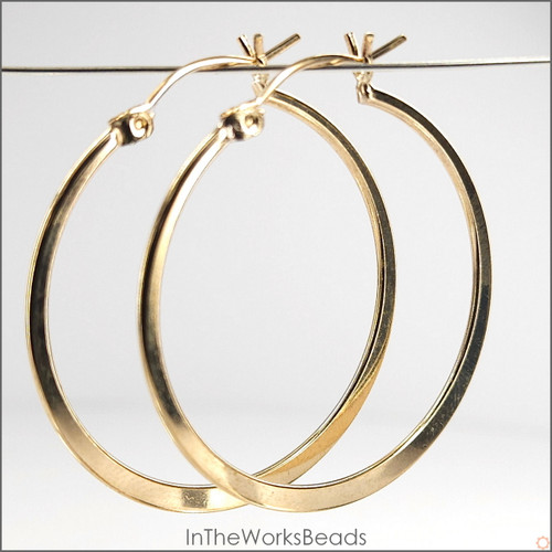 35 Mm 14kt Large Gold Hoop Earrings Large Gold Hoop Earrings 20/30