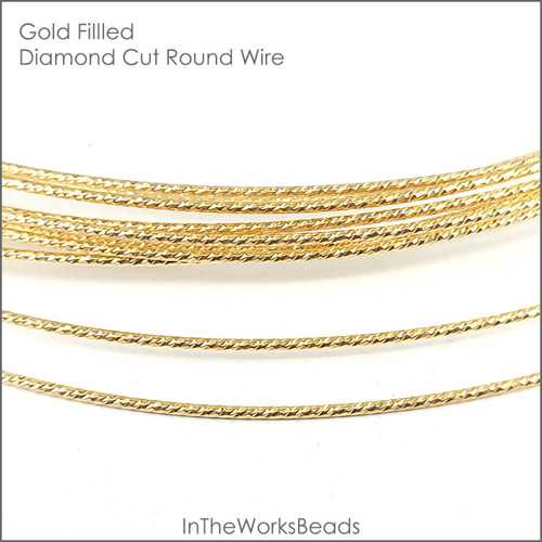 14k Gold Filled Diamond Cut Round Wire 18 Gauge Full Oz