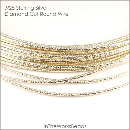 Sterling Silver Diamond Cut Round Wire 19.5 Gauge Full Oz