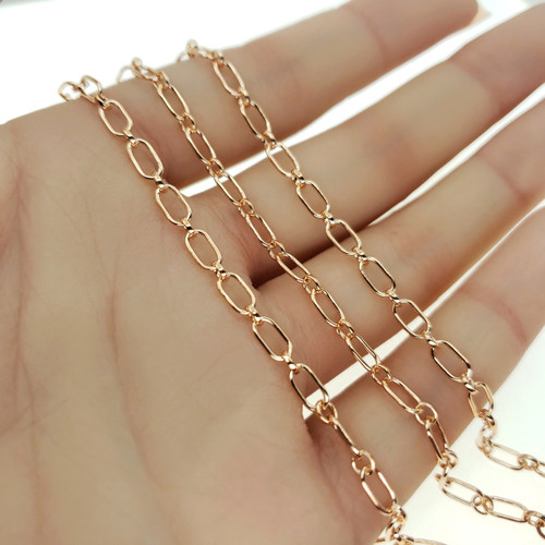 14k Rose Gold Filled Long & Short Chain 3mm x 6mm