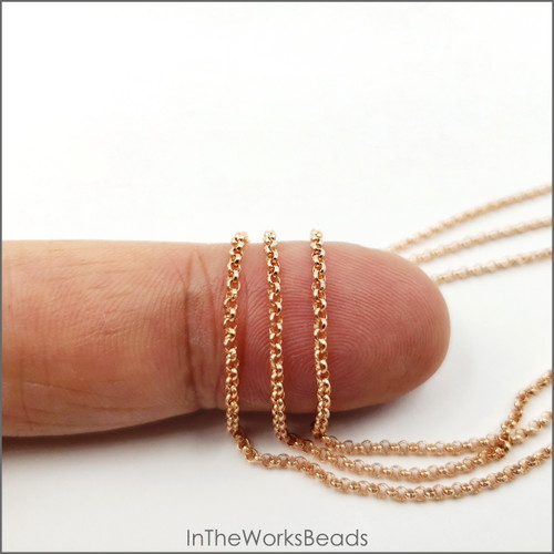 14k Rose Gold Filled Rolo Chain 1.4mm