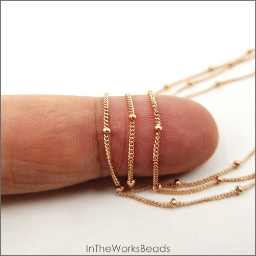 14k Rose Gold Filled Satellite Curb Chain