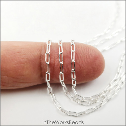 Sterling Silver Paper Clip Chain. 2mm x 5mm