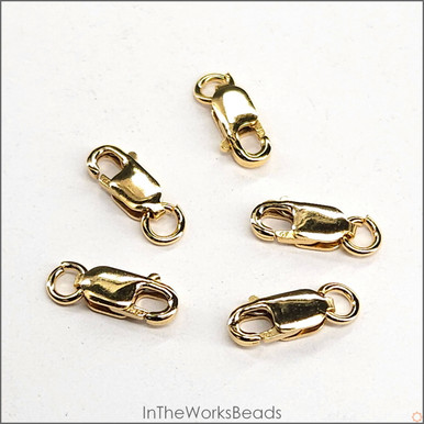 14k Gold Filled Lobster Clasp with Ring. 3mm x 8mm. 3pc