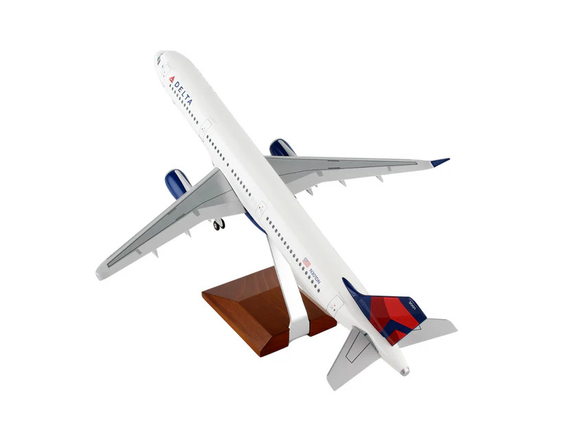 Delta A321 Model Airplane - Wood Stand & Gear