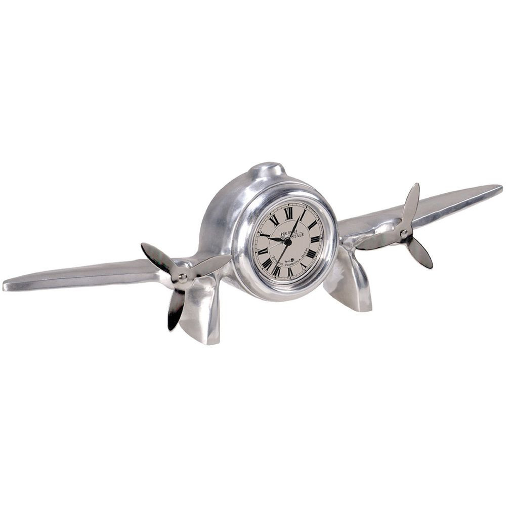YOUKI Airplane Desk Clock - Silent Non-Ticking Office Or Bedroom Decor