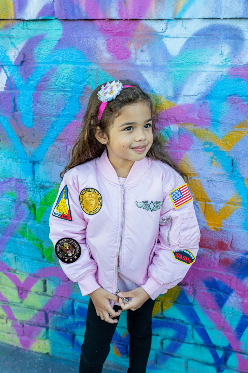Child's Pink MA 1 Bomber Jacket
