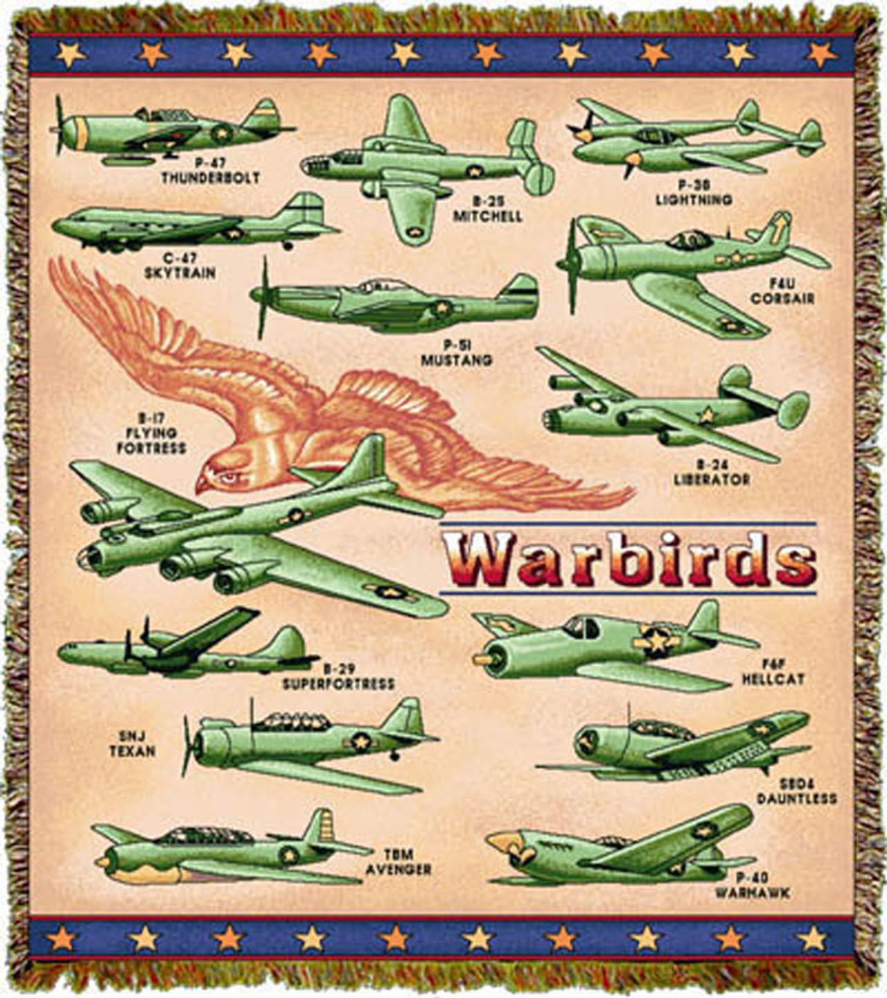 WW II Airplanes Throw/Blanket New Markdown