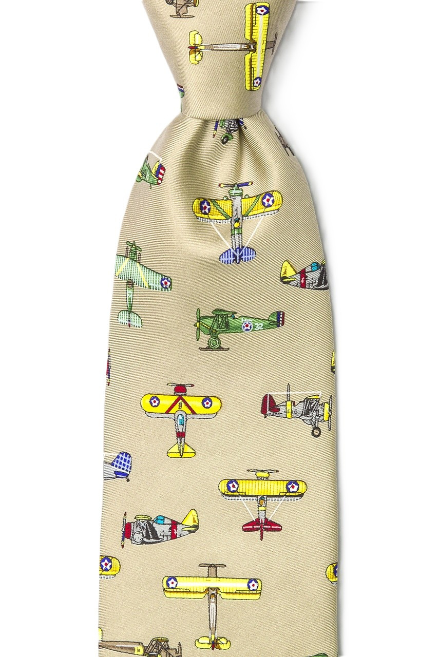 Silk Biplane Necktie for Pilots & Airplane Enthusiasts