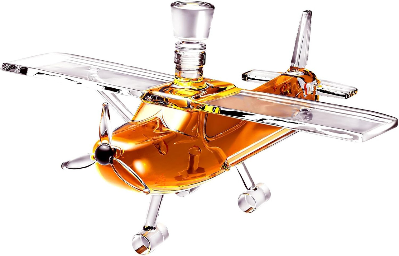 High Wing Airplane Decanter