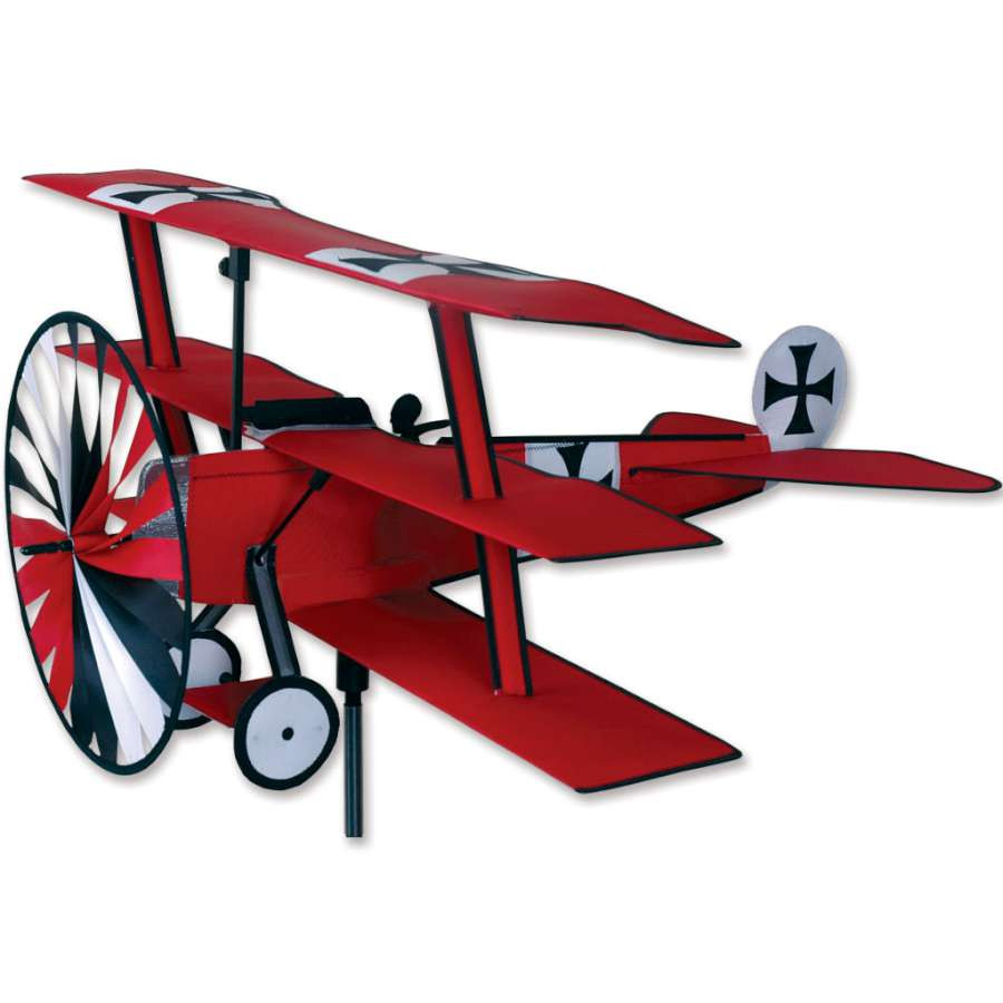 Red Baron triplane aviation wind spinner outdoor décor