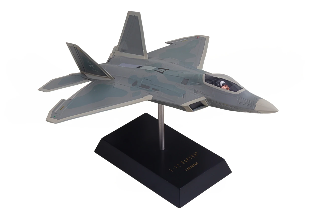 Authentic 1/14 scale USAF F-22 Raptor model airplane for aviation collectors