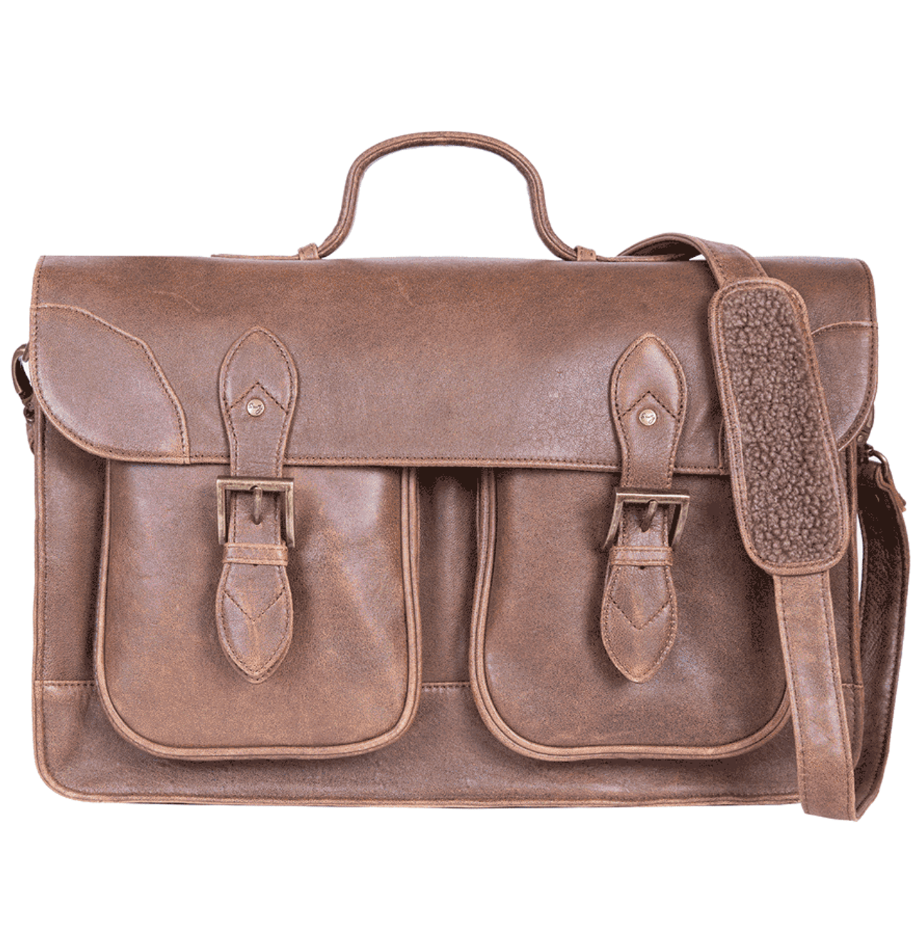 Leather Aero Squadron Work Bag with Airplane Schematic