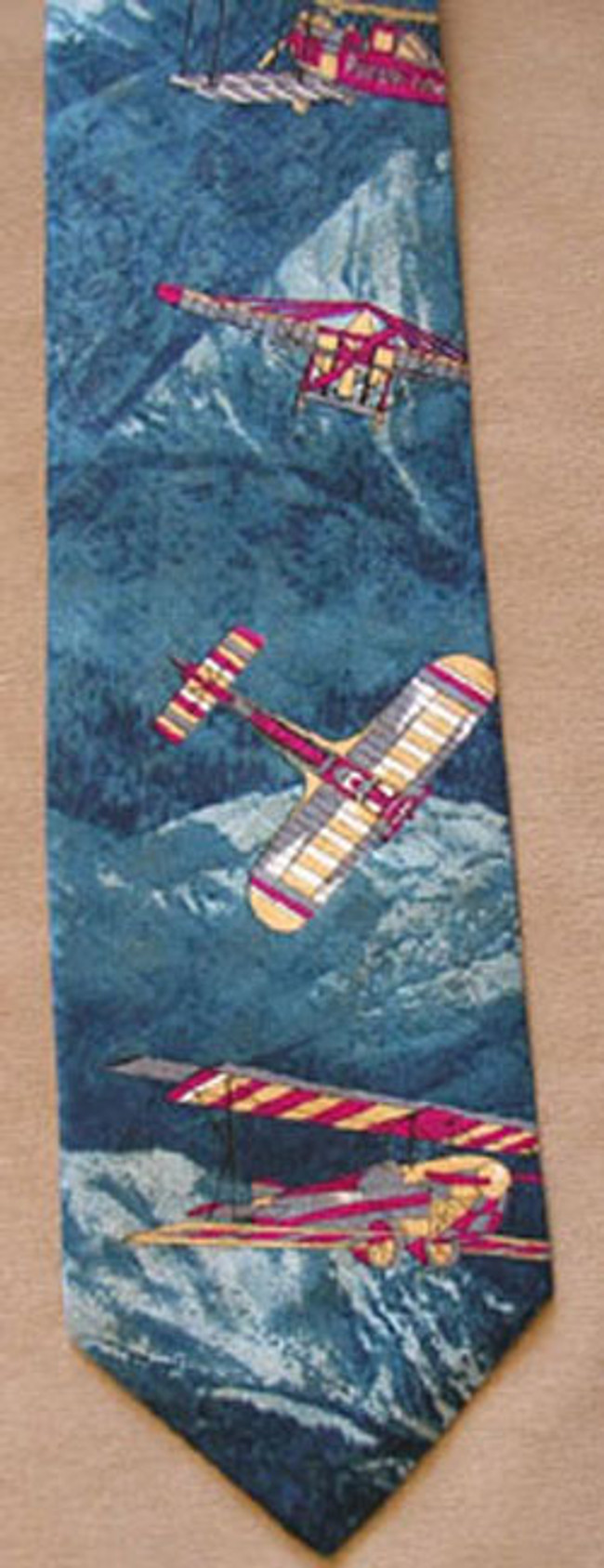 Mountain Flight Airplane Tie