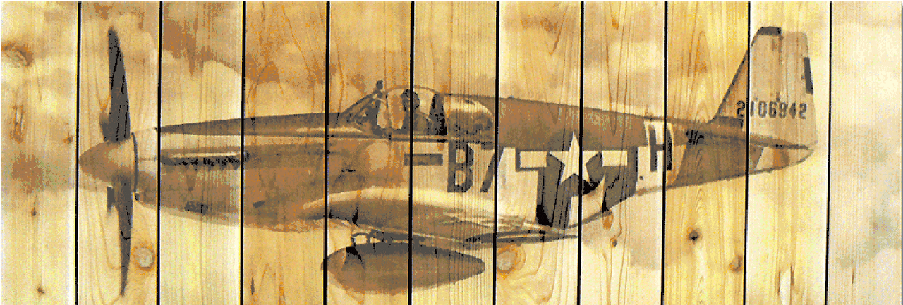 P-51 Mustang Airplane Wood Art