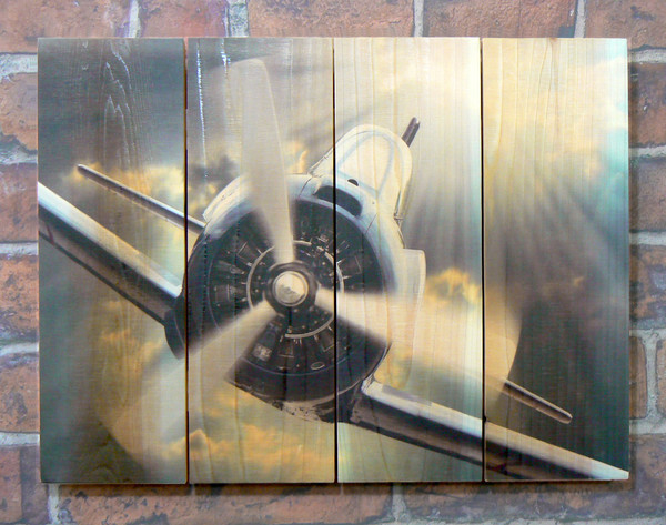 3Blade Propeller Airplane Outdoor Art Aviation Art Airplane Wall Art