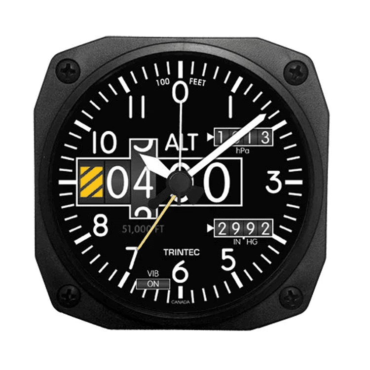 Altimeter Airplane Wall Clock | Pilot Gift | Instrument Clock
