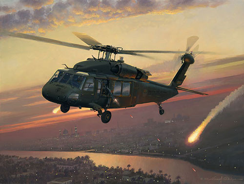 UH-60 Black Hawk Helicopter Wall Art on Canvas