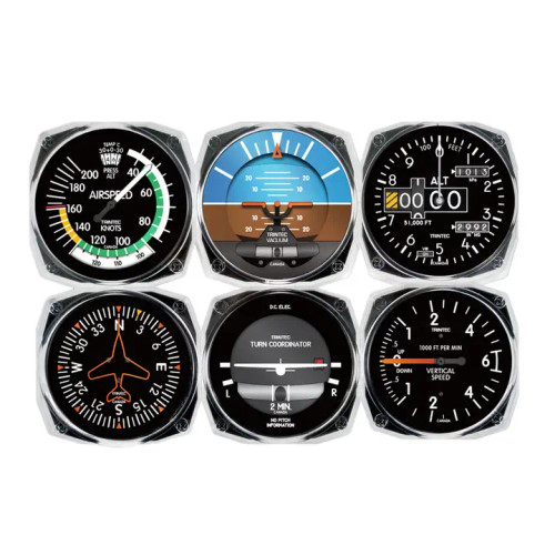 6-Piece Acrylic Airplane Instrument Coaster Set