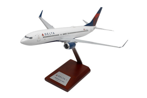 Delta Air Lines Boeing 737-800 Model Airplane on Wood Display Stand