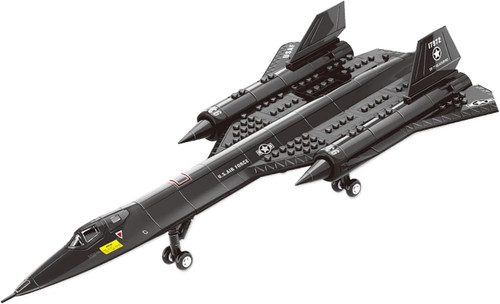 SR-71 Blackbird airplane building blocks model kit assembled
