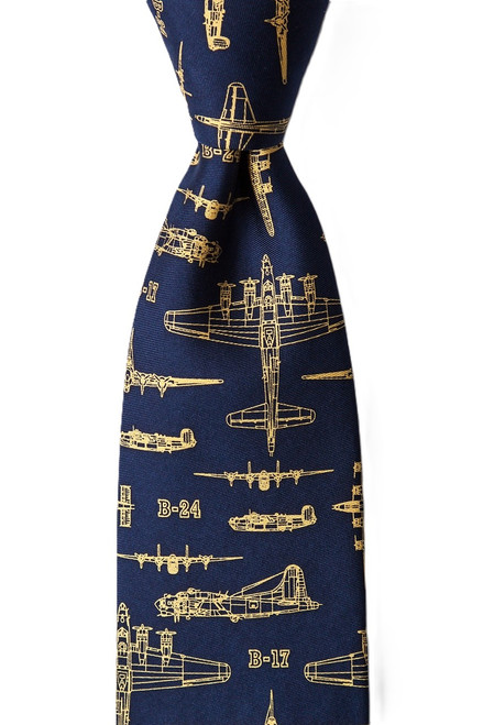 Airplane Tie featuring B-17 Flying Fortress and B-24 Liberator WWII bombers