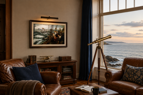 Although no frame is included this would be a perfect setting for a combined aviation and nautical art print.
