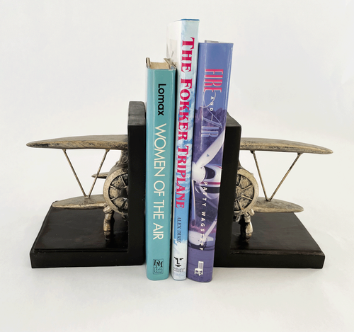 Pewter airplane bookends aviation home décor gift