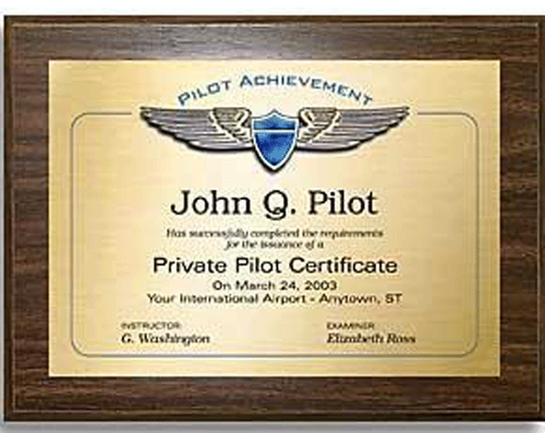 Pilot Achievement Wall Plaque