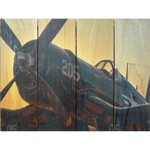 Corsair Airplane Wood Art