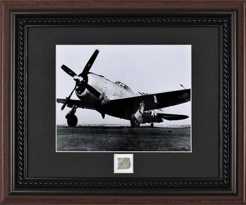 P-47 Thunderbolt Airplane Photo with Authentic Skin Relic