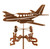 Twin Engine Airplane Steel Weather Vane