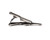 Commercial jet airplane tie clip side view in antique silver finish