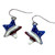 Patriotic star earrings with crystals  - USA themed jewelry
