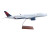 Side profile view of Delta A350-900 model airplane with authentic Delta livery