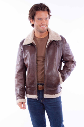B-3 Style Men's Leather Bomber Jacket