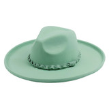 Seafoam Womens Fedora- 100% Polyester felt, fedora crown, 4" kettle brim, braided hat band