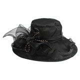 Polyester Special Occasion Hat - 100 %Polyester, fancy decoration, drawstring sweat band, 4" brim