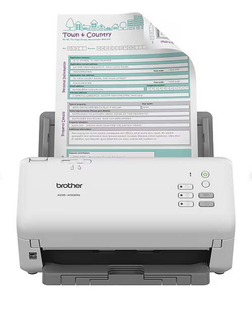 Brother ADS-4300N Duplex Document Scanner, Gray