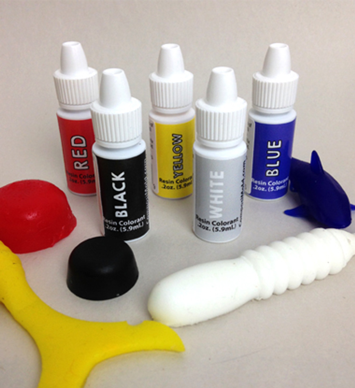 Epoxy Pigment Primary Colors (Colorant, Dye, Tint) 6cc (0.2 oz.) Kit Red,  Black, Blue, White, and Yellow, Mix Colors to make more colors