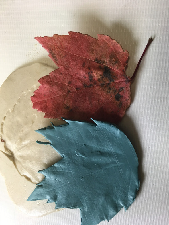 Polymer Clay Push Molds with ImPRESSive Putty, A Leaf and A Candle Holder