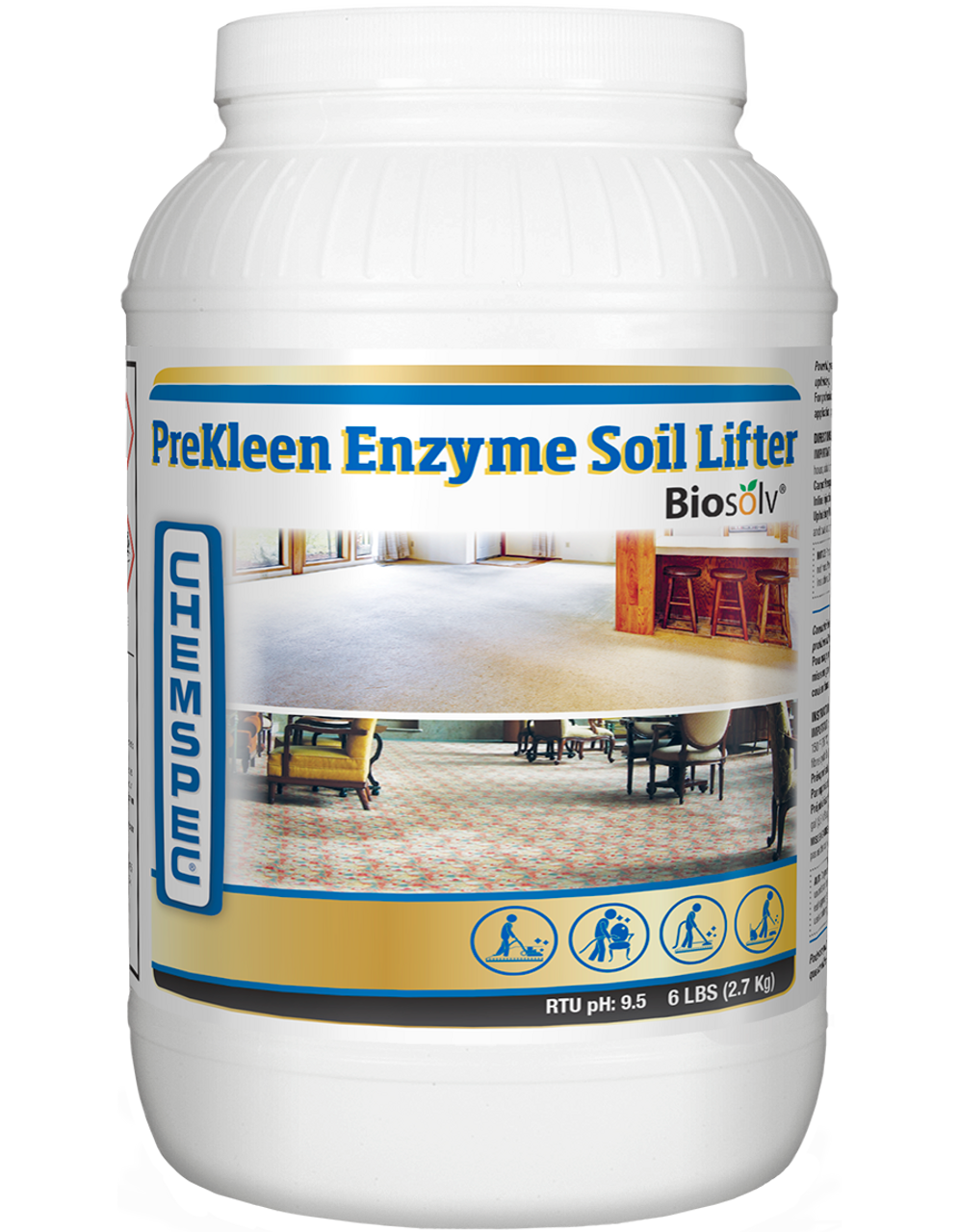 Chemspec PreKleen Enzyme Soil Lifter with Biosolv - 6lbs - CASE of 4ea