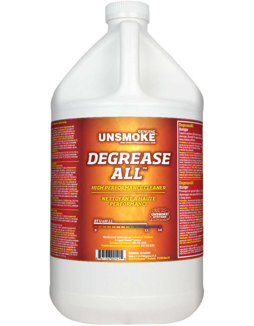 Unsmoke Degrease All High Perfomance Cleaner - 1gal - CASE of 4ea