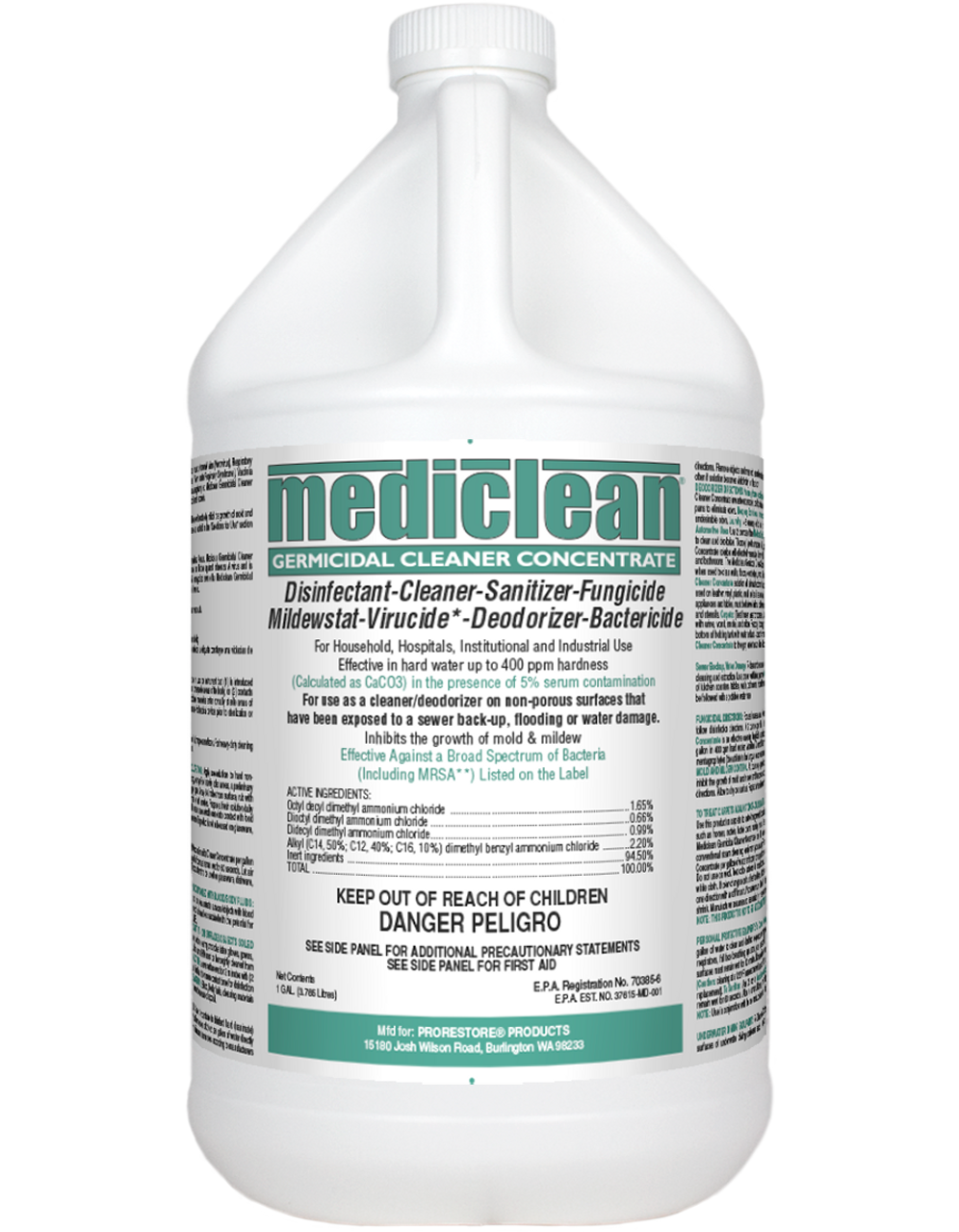 Mediclean Germicidal Cleaner Concentrate Lemon - 1gal