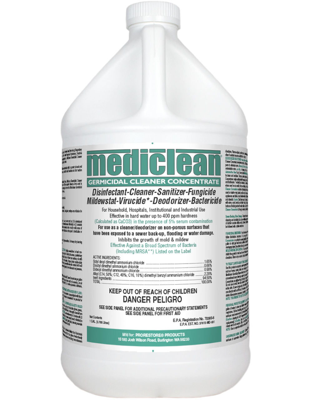 Mediclean Germicidal Cleaner Concentrate Lemon - 1gal